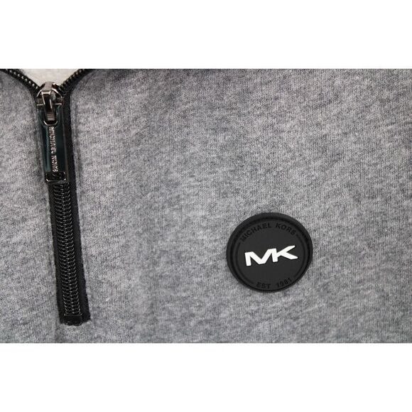 Michael Kors Men's Size Large Gray Long Sleeve Mock Neck Quarter Zip Sweatshirt - Picture 4 of 7